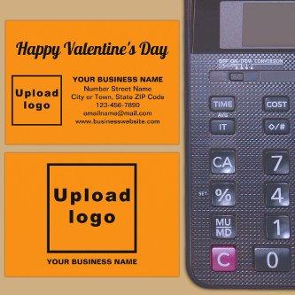 Business Valentine Greeting on Orange Color Enclosure Card