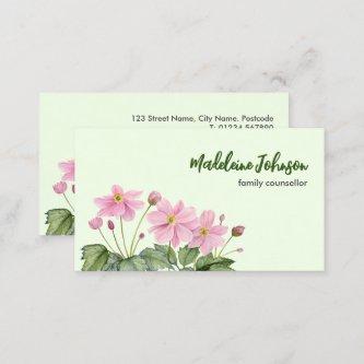 Business Watercolor Gentle Pink Japanese Anemone