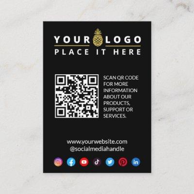 Business Website QR Code Logo Enclosure Card