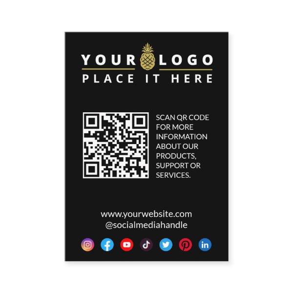 Business Website QR Code Logo Enclosure Card