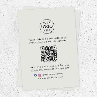 Business Website | QR Code Scan Me Logo Gray Enclosure Card
