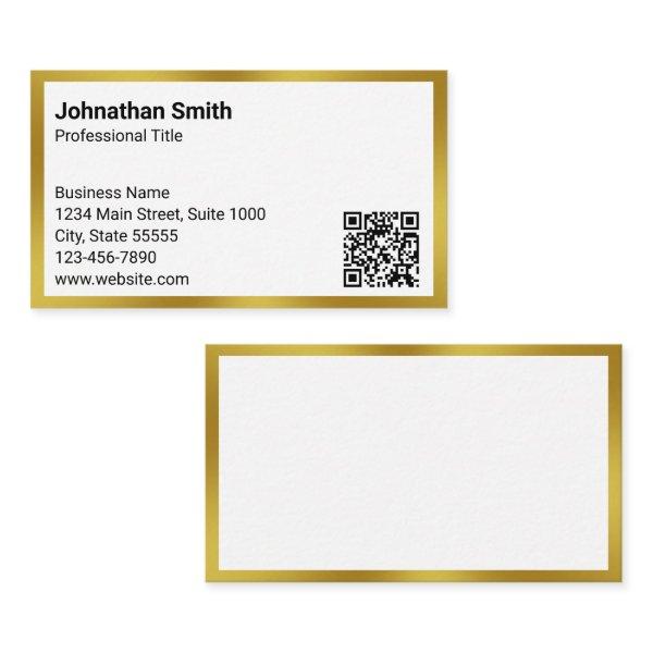 Business White and Gold Professional QR Code
