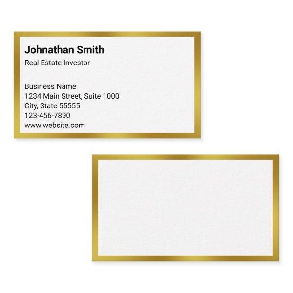 Business White and Gold Real Estate Investor