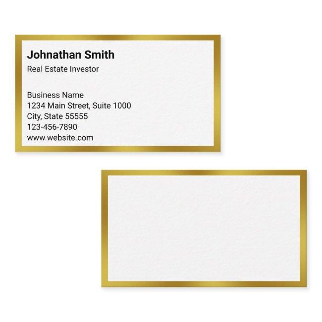 Business White and Gold Real Estate Investor