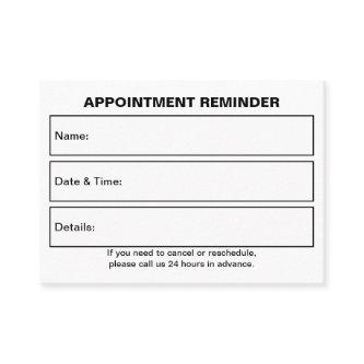 Business White Appointment Card
