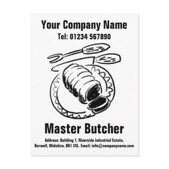 Butcher Design to Personalise. Master Butcher Postcard