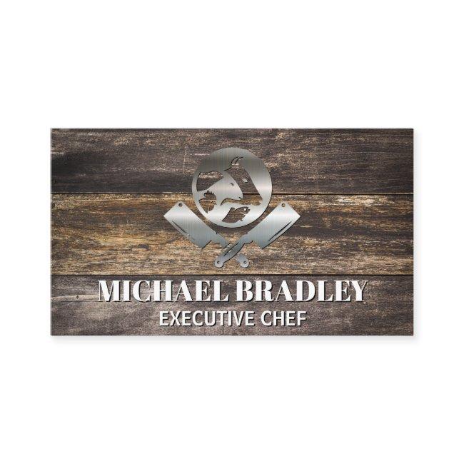 Butcher Knives Animals Logo | Metal Wood BBQ