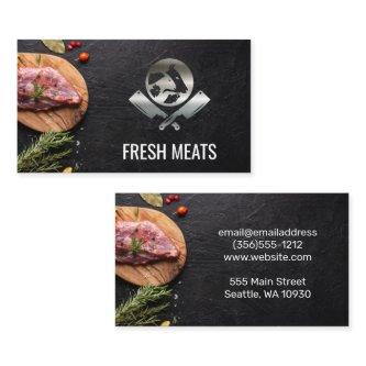 Butcher Meat Cut | Metallic Chef Logo