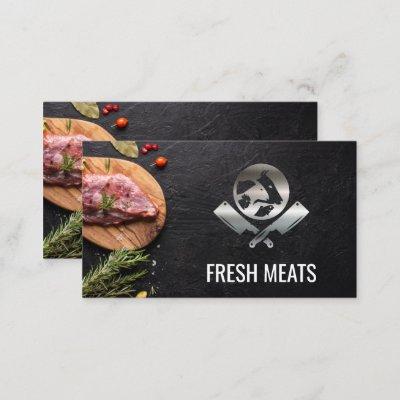 Butcher Meat Cut | Metallic Chef Logo