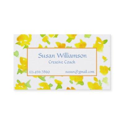 Buttercup Yellow Hand Painted Watercolor Flowers