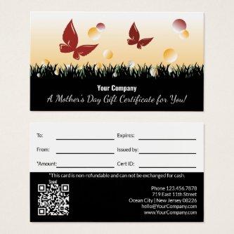 Butterflies Mother's Day Gift Certificate