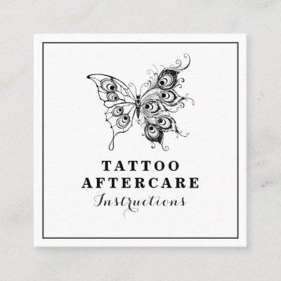 Butterfly & Feathers Tattoo Aftercare Instructions Square
