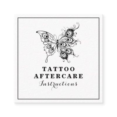 Butterfly & Feathers Tattoo Aftercare Instructions Square