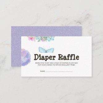 Butterfly Garden Baby Shower Diaper Raffle Ticket