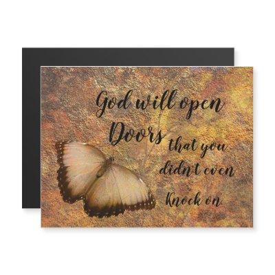 Butterfly God Opens Doors Magnetic Card