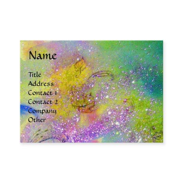 BUTTERFLY IN GOLD YELLOW PURPLE GREEN SPARKLES