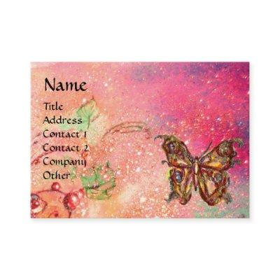 BUTTERFLY IN PINK FUCHSIA GOLD SPARKLES