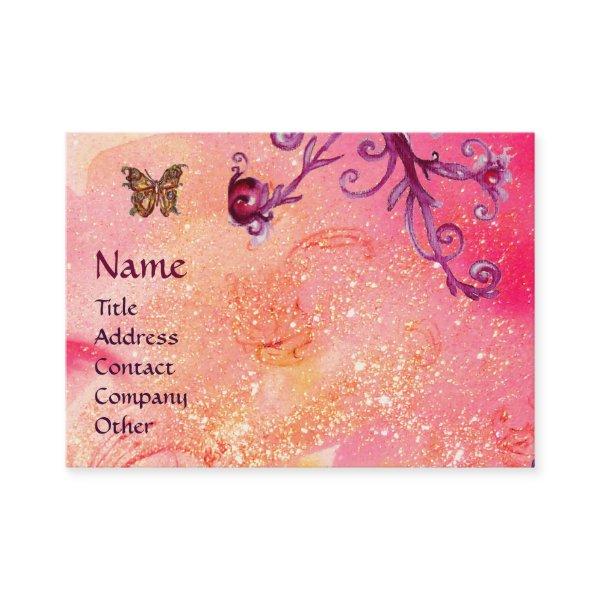 BUTTERFLY IN SPARKLES, PINK,PURPLE SWIRLS MONOGRAM
