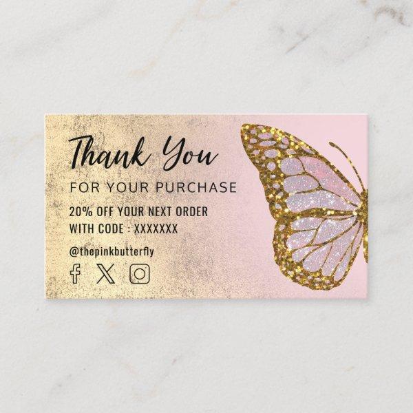 butterfly logo thank you for your purchase
