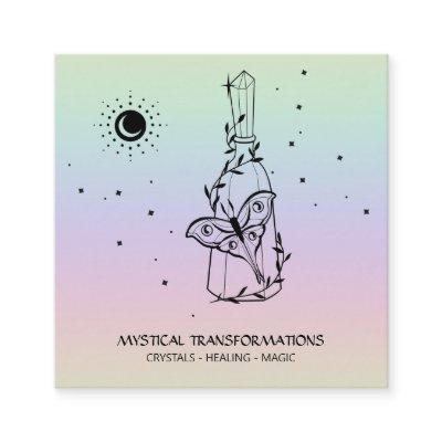 *~* Butterfly Moth Magic Boho Potion Rainbow Square