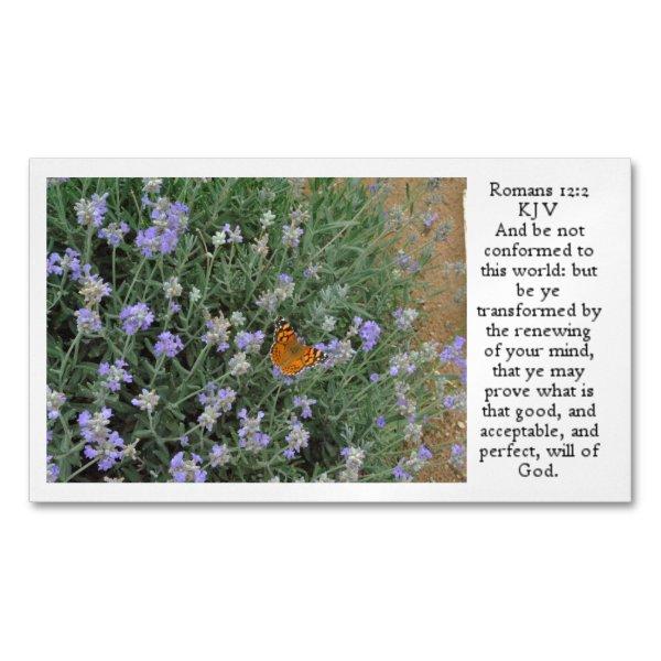 Butterfly on Lavender Romans 12:2  Magnet