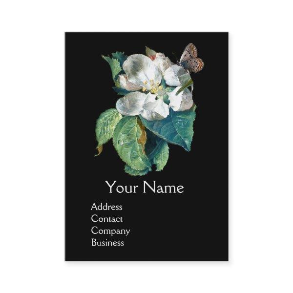 BUTTERFLY ON THE WHITE FLOWER , FLORAL MONOGRAM