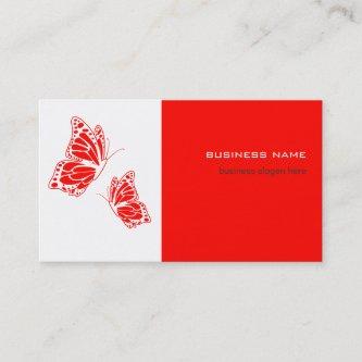 Butterfly Red & White Elegant Modern Simple