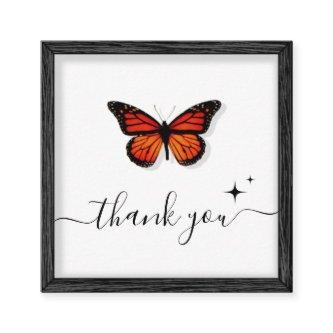 Butterfly Thank You & Sparkle Picture Border Frame Square