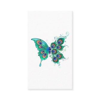 Butterfly with Green Peacock Feathers