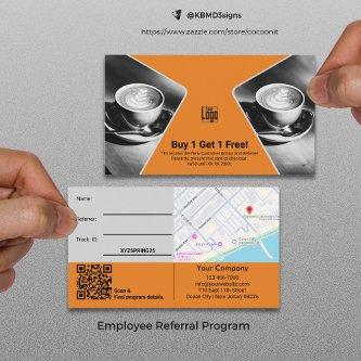 Buy 1 Get 1 Free Gray Black Orange Employee Reward Referral Card