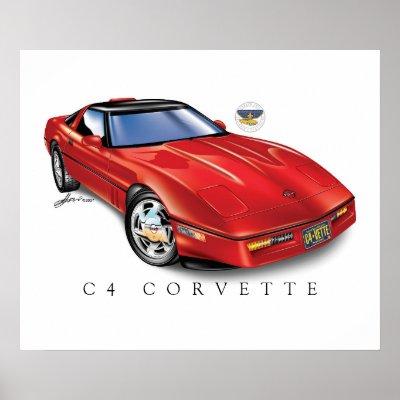 C4 Corvette Print, Semi Gloss Poster Paper