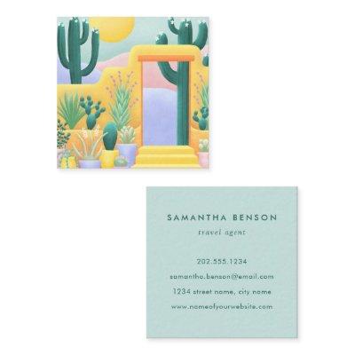 Cacti Succulents Colorful Southwestern Art Square