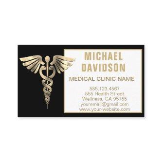 Caduceus Medical Symbol - Gold, Black, White Busin