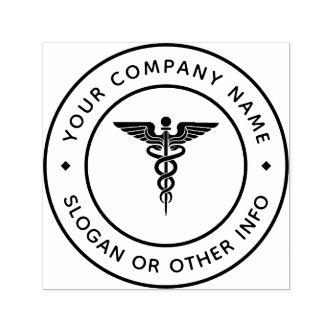 Caduceus Symbol Return Address Self-inking Stamp