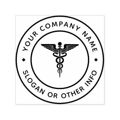 Caduceus Symbol Return Address Self-inking Stamp