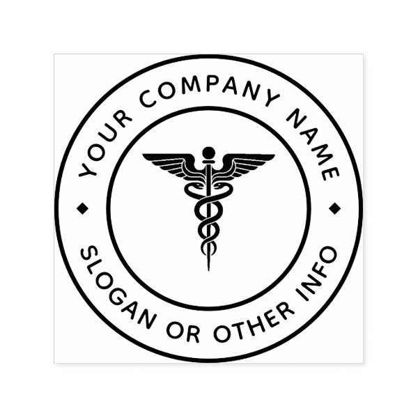 Caduceus Symbol Return Address Self-inking Stamp