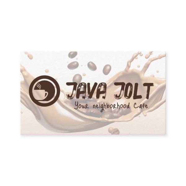 Cafe Cup Logo | Coffee Beans Splash