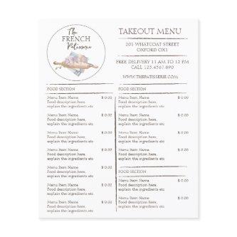Cafe Patisserie Bakery Business Takeout Menu