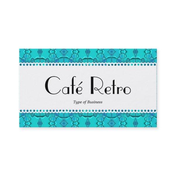 Café Retro (Scalloped) - Aqua Blue Festival