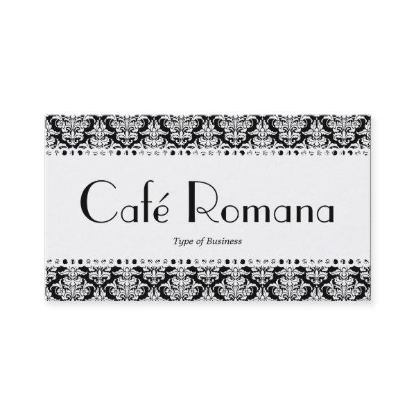 Café Romana (Scalloped) White Damask