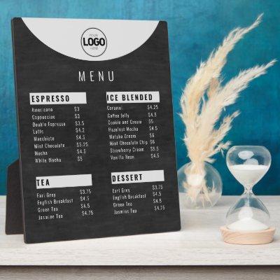 Cafeteria Logo Copper Black Chalkboard Price List  Plaque