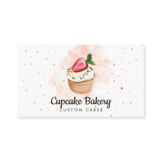 Cake Baker Pastry Watercolor Strawberry Cupcake