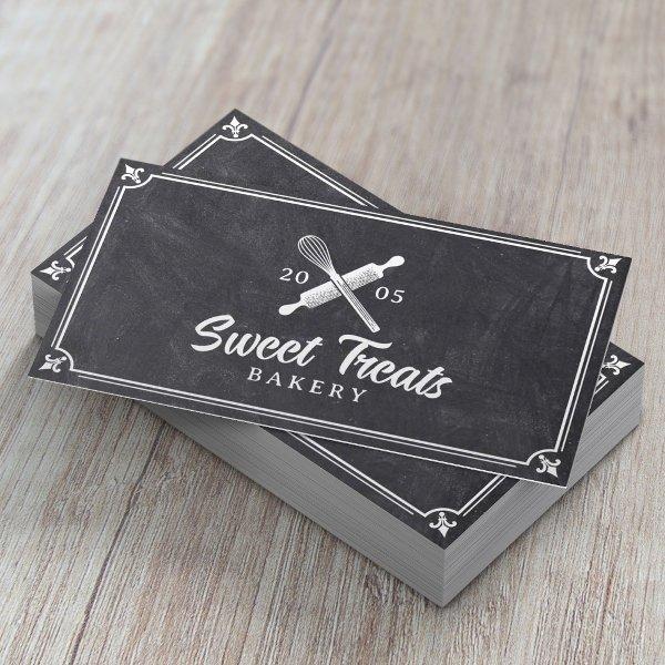 Cake Bakery Cupcake Vintage Whisk Logo Chalkboard