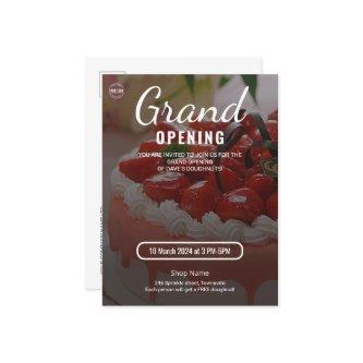 Cake Bakery Shop Business Grand Opening Invitation Postcard
