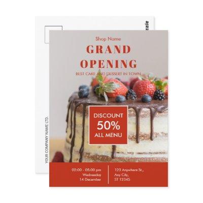 Cake Bakery Small Business Grand Opening  Postcard