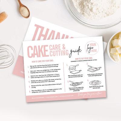 Cake Care & Cutting Guide v3, Cake Serving Guide Postcard