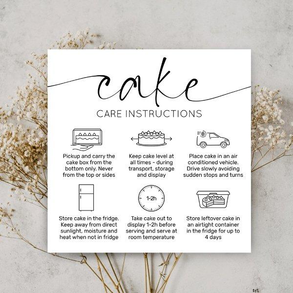 Cake Care Thank You Card Elegant Script Minimal