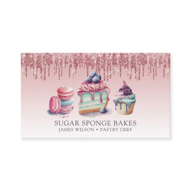 Cake Cookies Cupcake Pastry Chef Rose Gold Glitter