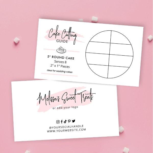 Cake Cutting Guide 5" Round Wedding Cake Portions Enclosure Card