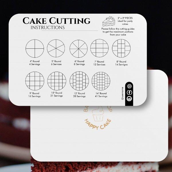 Cake Cutting Guide Round Wedding Simple Note Card